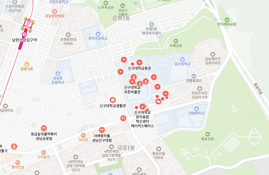 테크앤파트너스 오시는 길 - 신구대학교 위치